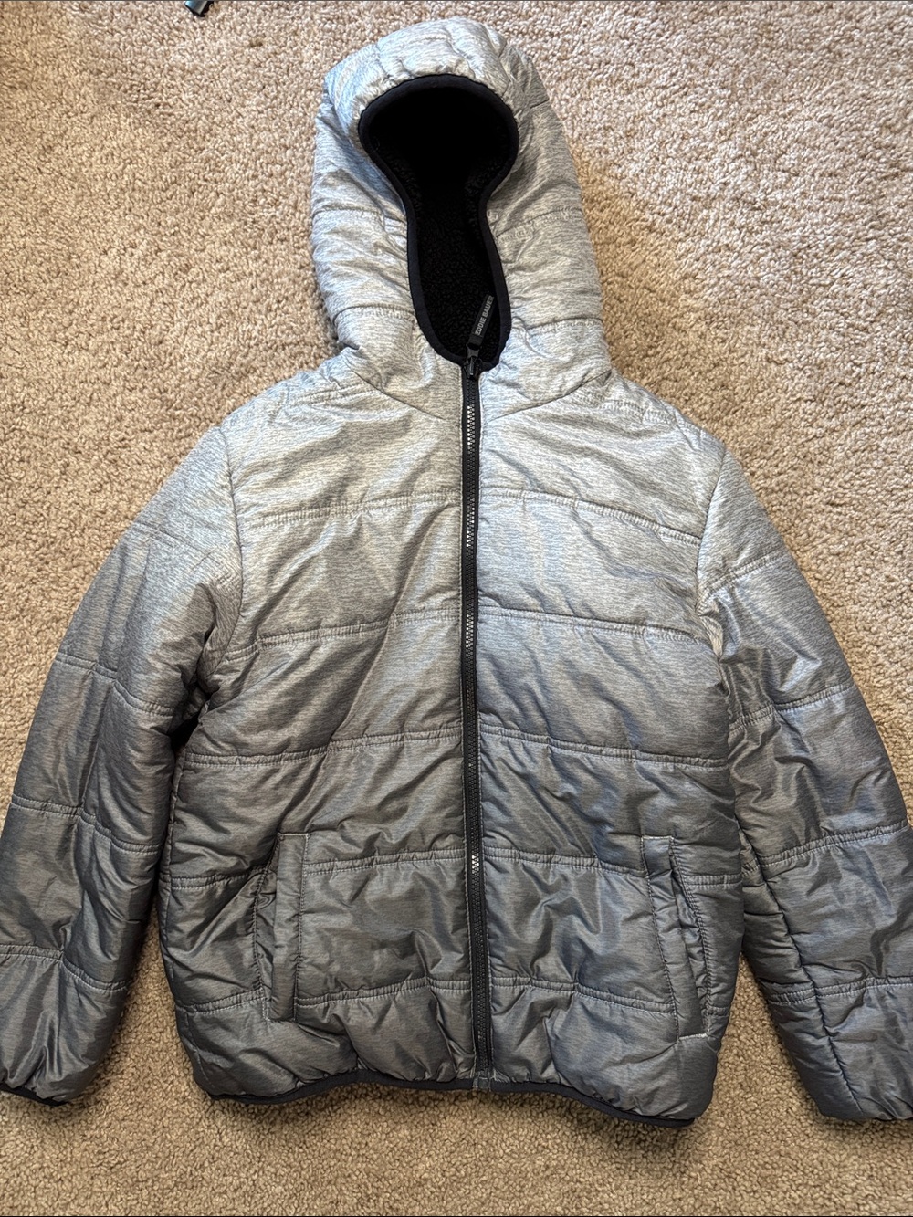Eddie Bauer Kids Silver Hooded Puffer Jacket